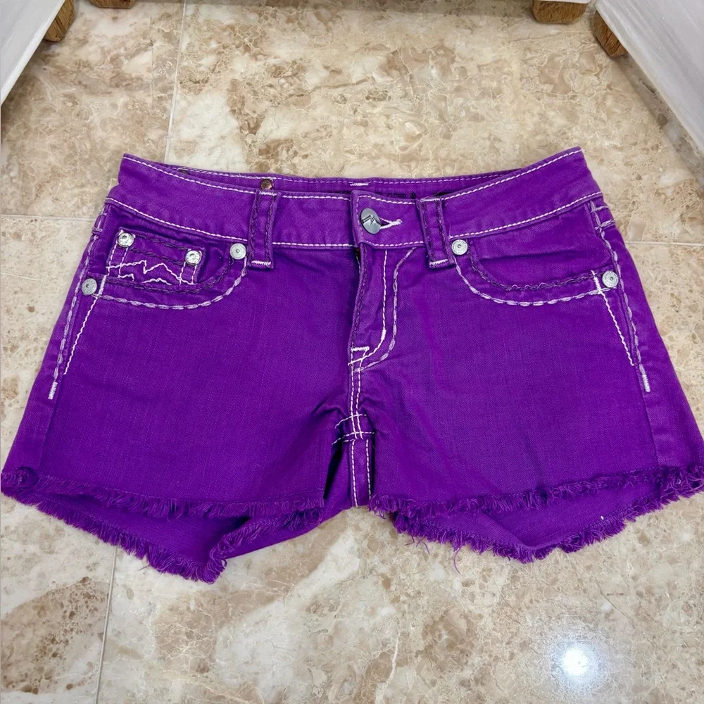 Miss Me Purple Women's Denim Shorts - Picture 1 of 7